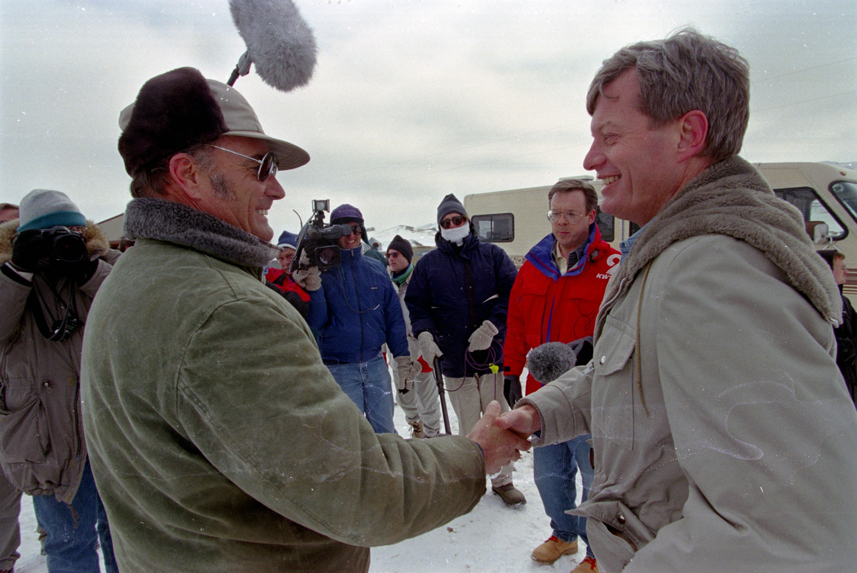 Max Baucus arrives in Jordan, March 31, 1996